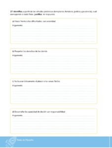 Libro Filosofía – Bachillerato General – Primero de Bachillerato – Pág 137 – Resuelto pdf
