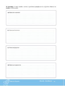 Libro Filosofía – Bachillerato General – Primero de Bachillerato – Pág 91 – Resuelto pdf