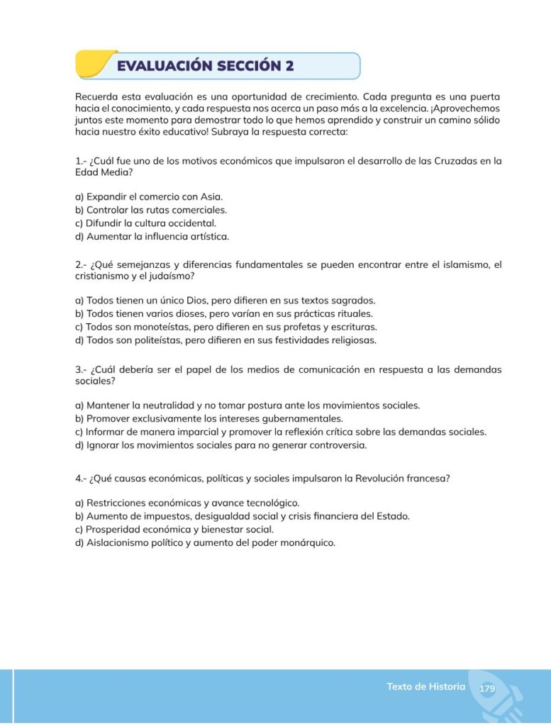 HISTORIA – Bachillerato General – 1 (Primero de Bachillerato - Página 180 - Contenido informativo Resumido