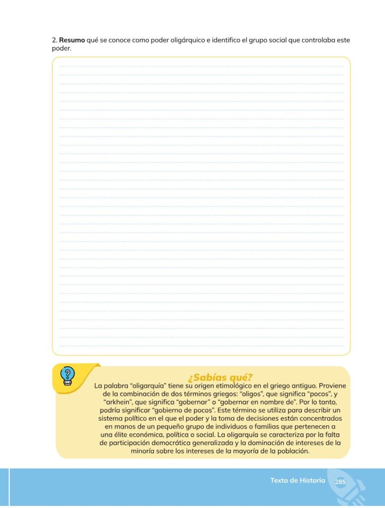 HISTORIA – Bachillerato General – 1 (Primero de Bachillerato - Página 286 - Contenido informativo Resumido