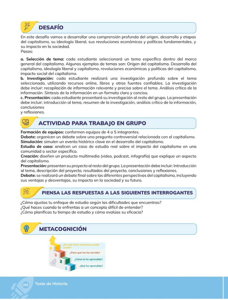 HISTORIA – Bachillerato General – 1 (Primero de Bachillerato - Página 357 - Contenido informativo Resumido