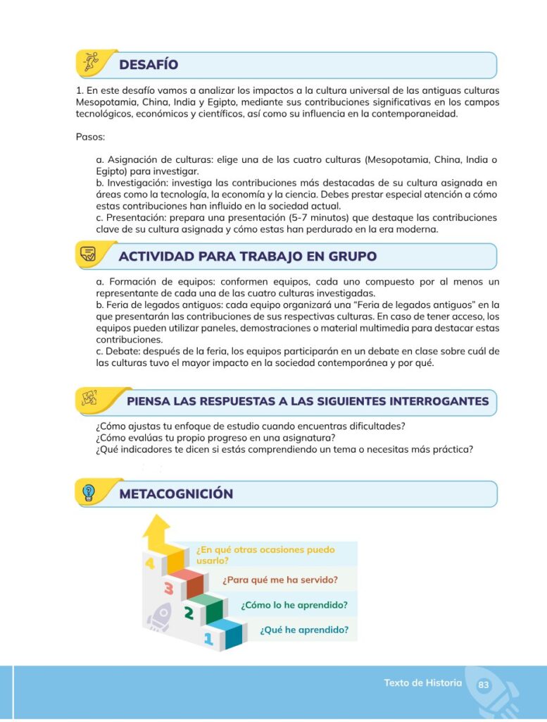 HISTORIA – Bachillerato General – 1 (Primero de Bachillerato - Página 84 - Contenido informativo Resumido