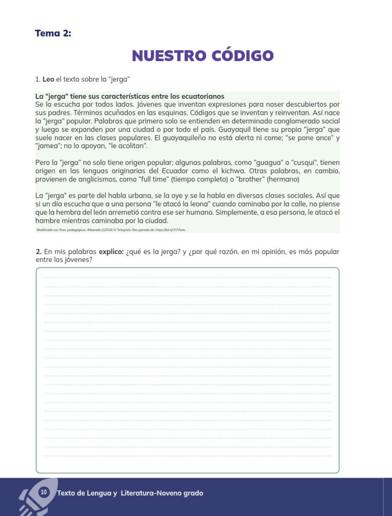 Lengua y Literatura – Educación General Básica – Subnivel Su - Página 11 - Lectura Resumido