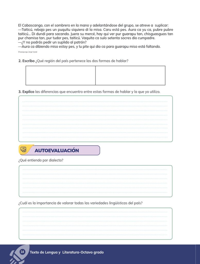 Lengua y Literatura – Educación General Básica (Subnivel Sup - Página 15 - Ejercicios Resuelto