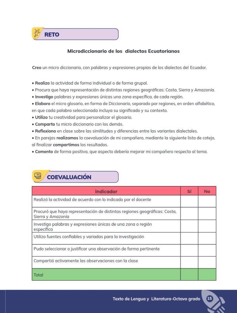 Lengua y Literatura – Educación General Básica (Subnivel Sup - Página 16 - Proyecto Resumido