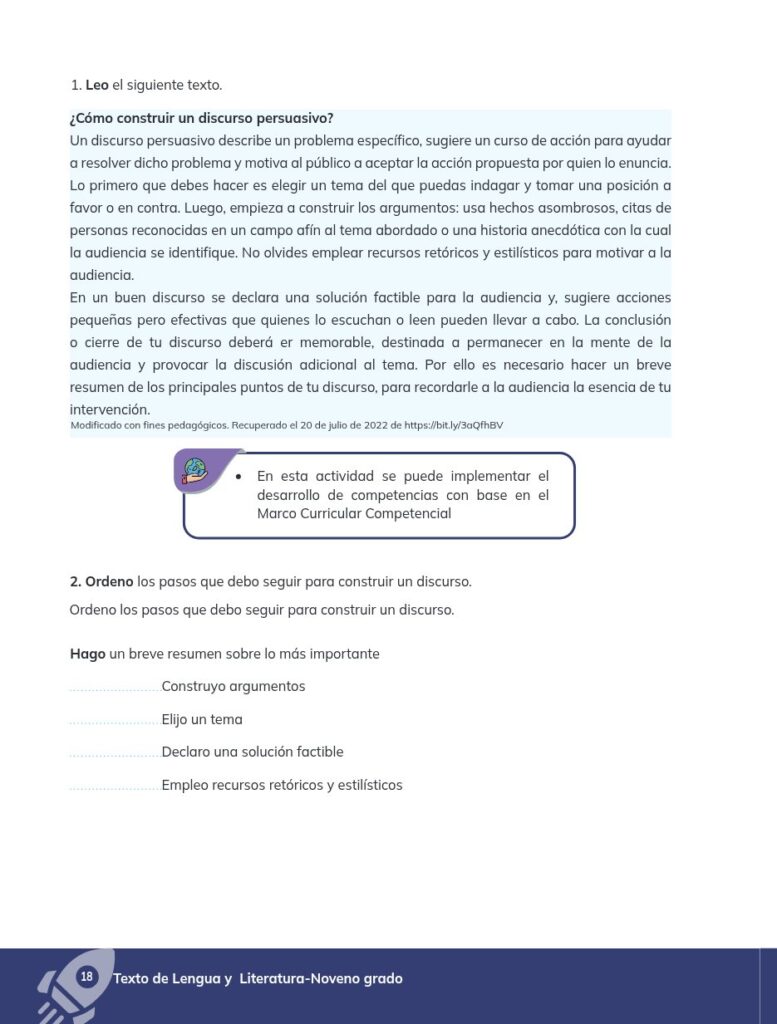 Lengua y Literatura – Educación General Básica – Subnivel Su - Página 19 - Ejercicios Resuelto