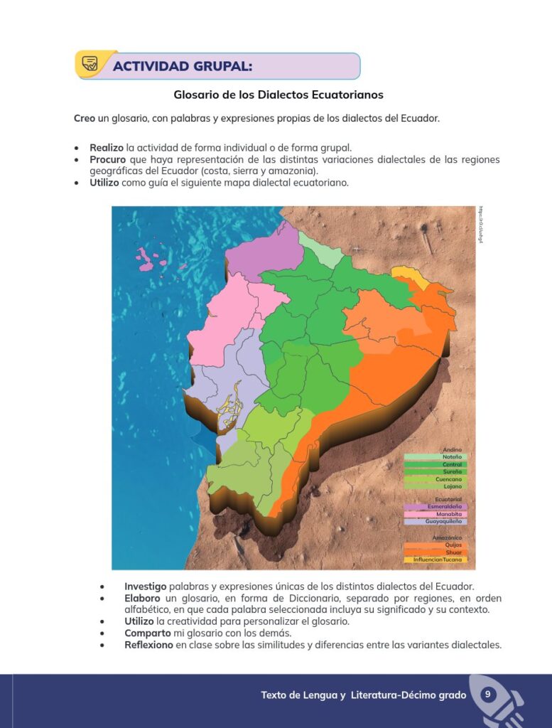 Lengua y Literatura - Educación General Básica - Subnivel Su - Página 10 - Glosario Resumido