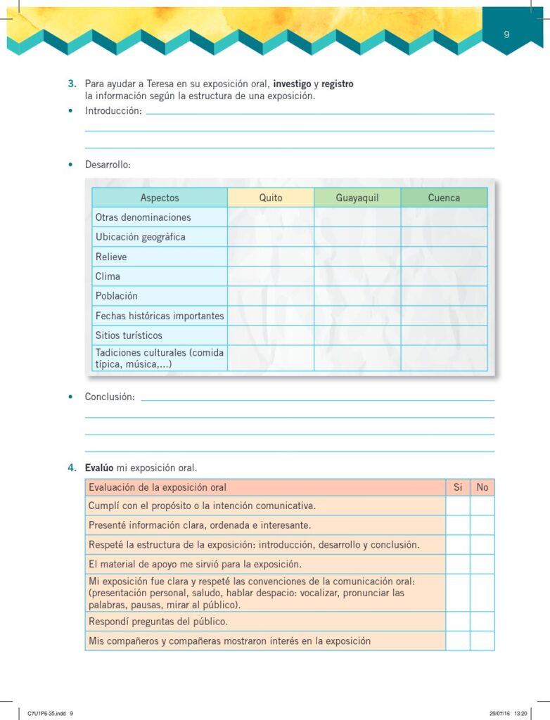 Lengua y Literatura - Educación General Básica - Subnivel Me - Página 10 - Contenido informativo Resumido