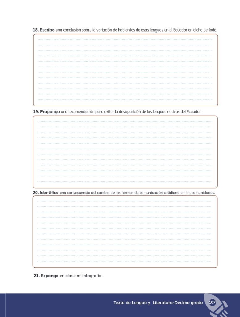 Lengua y Literatura - Educación General Básica - Subnivel Su - Página 108 - Ejercicios Resuelto
