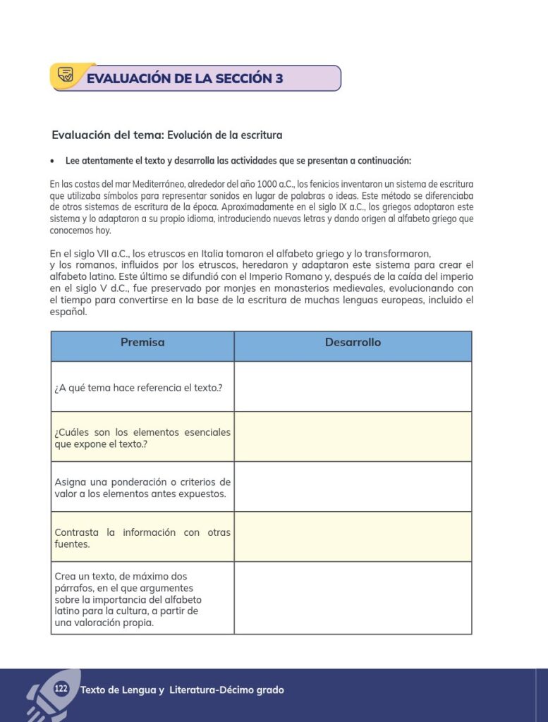 Lengua y Literatura - Educación General Básica - Subnivel Su - Página 123 - Ejercicios Resuelto