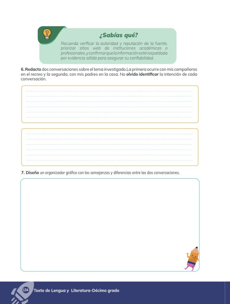 Lengua y Literatura - Educación General Básica - Subnivel Su - Página 135 - Ejercicios Resuelto