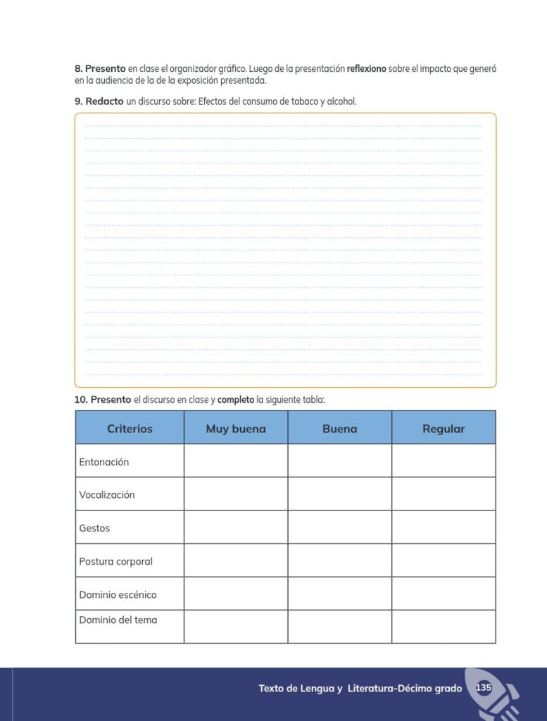 Lengua y Literatura - Educación General Básica - Subnivel Su - Página 136 - Ejercicios Resuelto