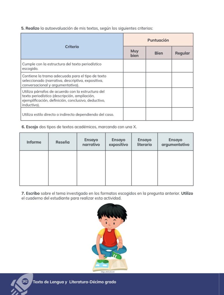 Lengua y Literatura - Educación General Básica - Subnivel Su - Página 163 - Evaluación Resuelto