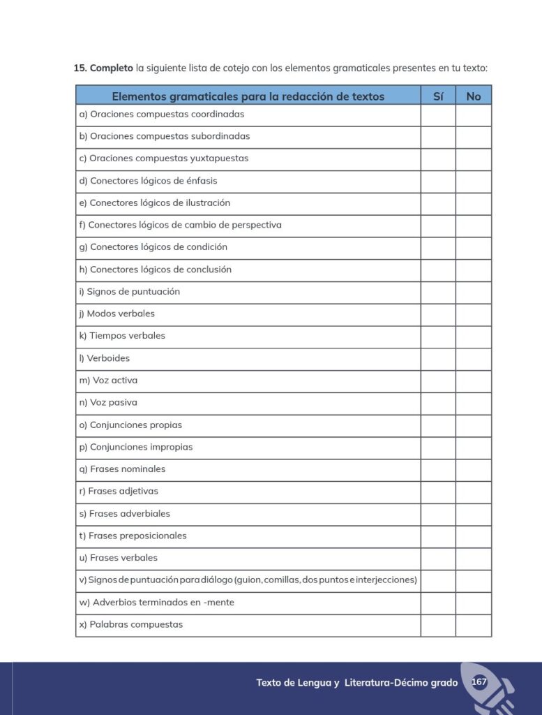 Lengua y Literatura - Educación General Básica - Subnivel Su - Página 168 - Evaluación Resuelto