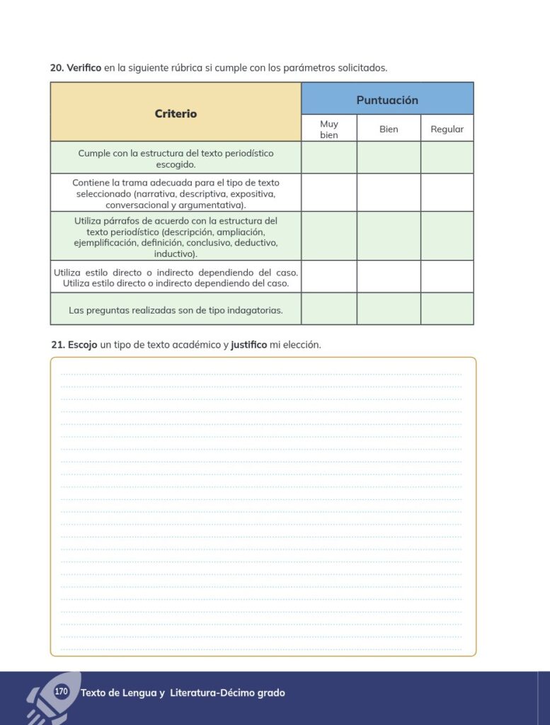 Lengua y Literatura - Educación General Básica - Subnivel Su - Página 171 - Evaluación Resuelto