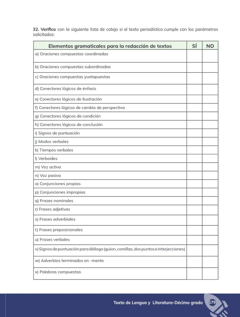 Lengua y Literatura - Educación General Básica - Subnivel Su - Página 180 - Evaluación Resuelto