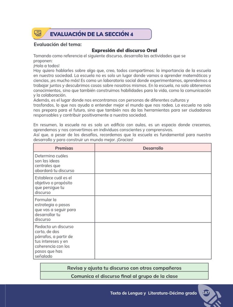 Lengua y Literatura - Educación General Básica - Subnivel Su - Página 188 - Evaluación Resuelto