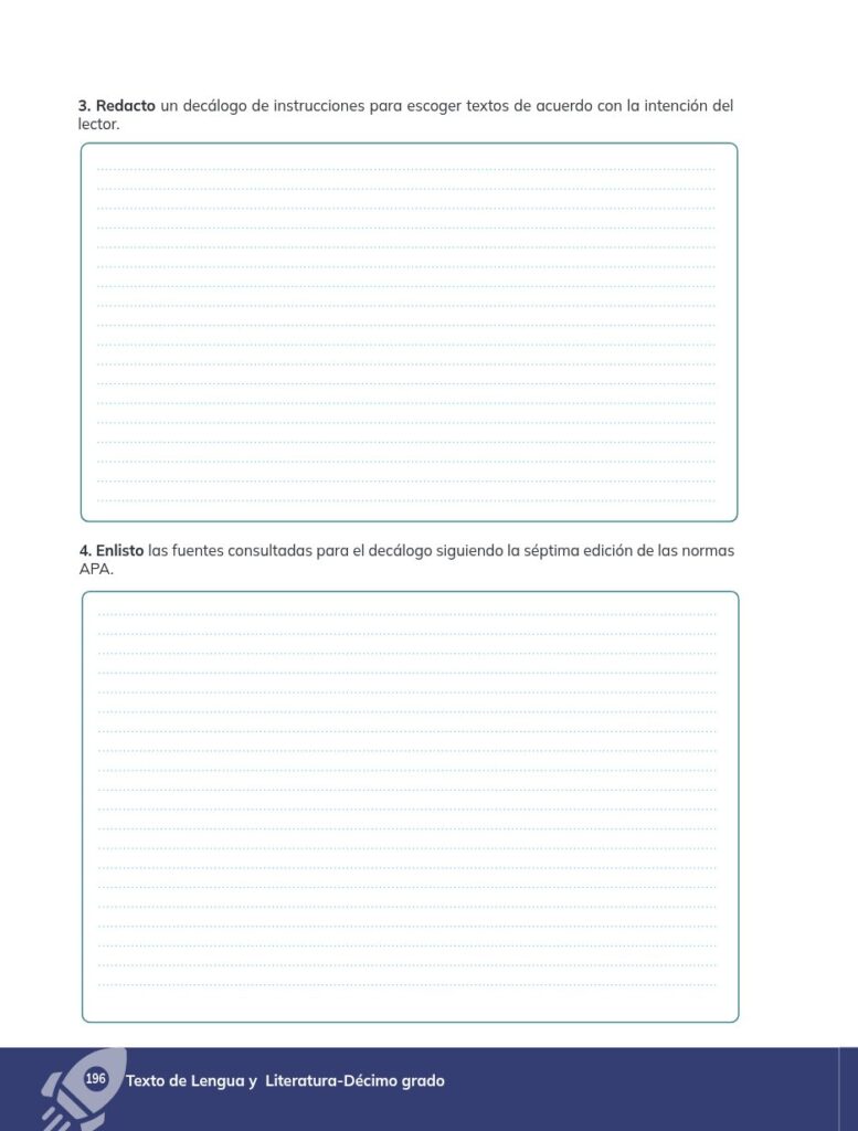 Lengua y Literatura - Educación General Básica - Subnivel Su - Página 197 - Ejercicios Resuelto