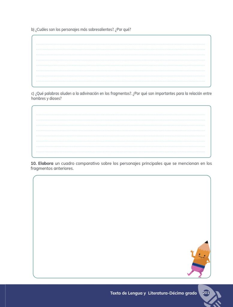 Lengua y Literatura - Educación General Básica - Subnivel Su - Página 202 - Ejercicios Resuelto