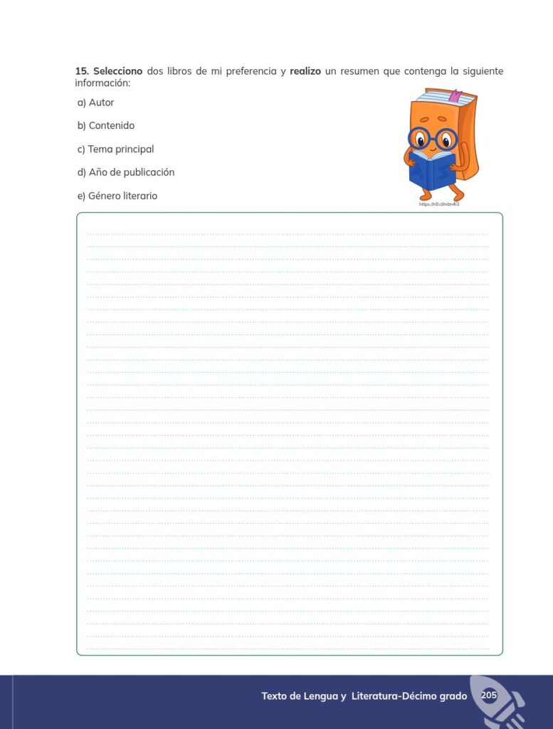 Lengua y Literatura - Educación General Básica - Subnivel Su - Página 206 - Proyecto Resumido