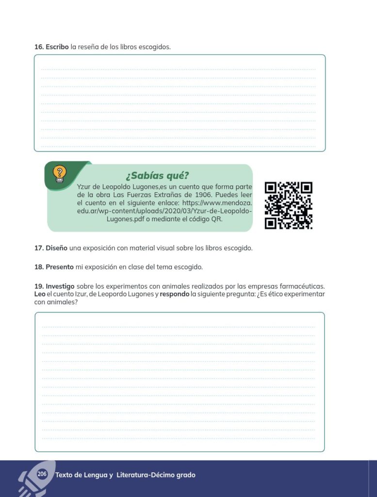 Lengua y Literatura - Educación General Básica - Subnivel Su - Página 207 - Ejercicios Resuelto