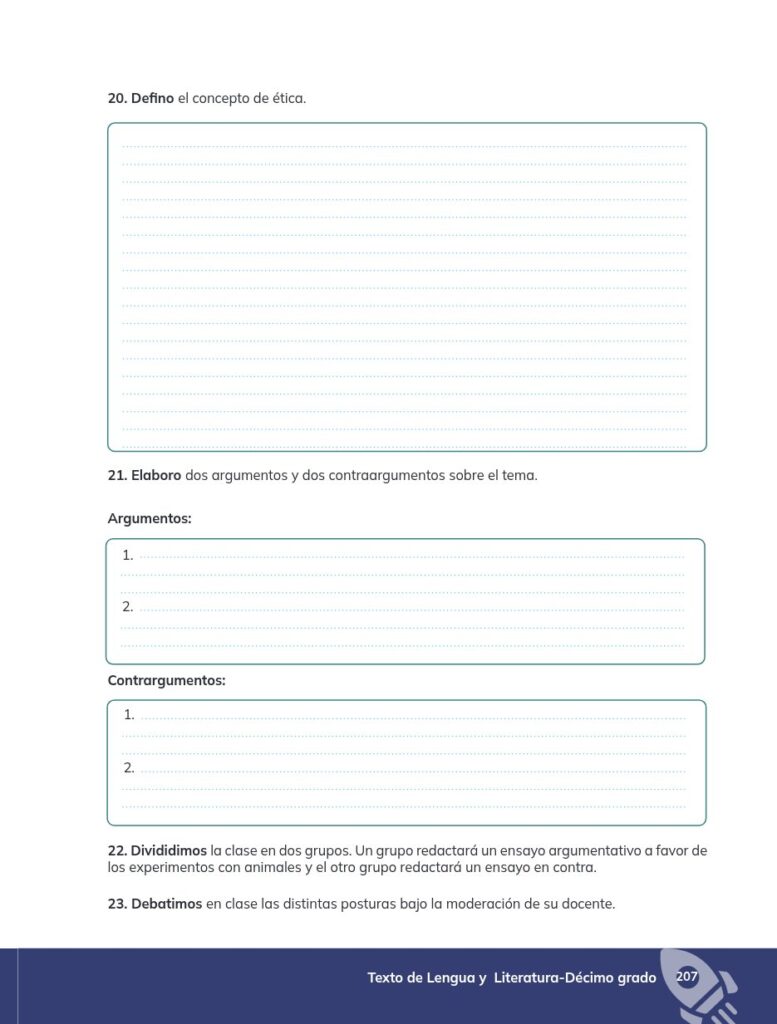 Lengua y Literatura - Educación General Básica - Subnivel Su - Página 208 - Ejercicios Resuelto