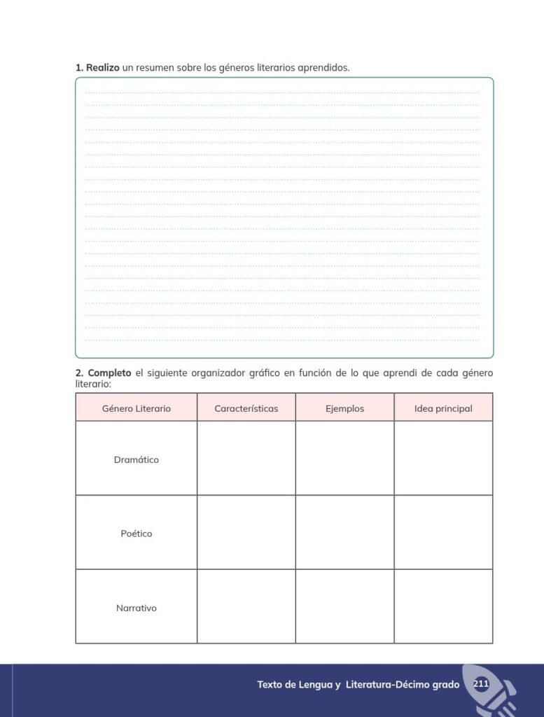 Lengua y Literatura - Educación General Básica - Subnivel Su - Página 212 - Ejercicios Resuelto