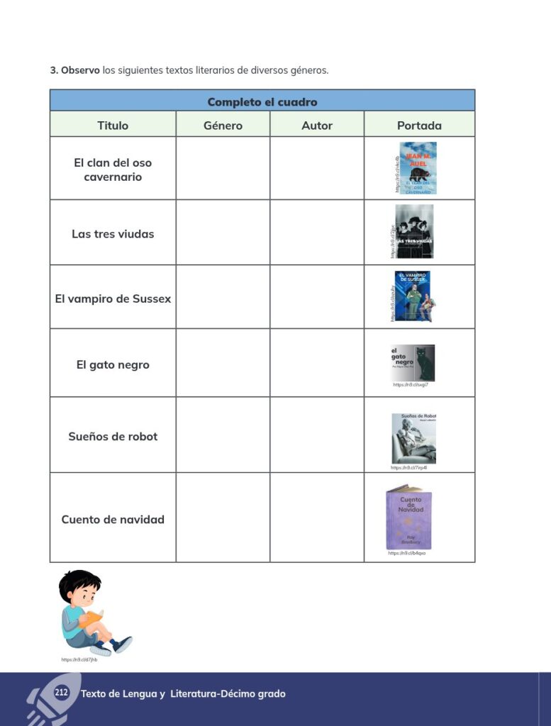 Lengua y Literatura - Educación General Básica - Subnivel Su - Página 213 - Ejercicios Resuelto