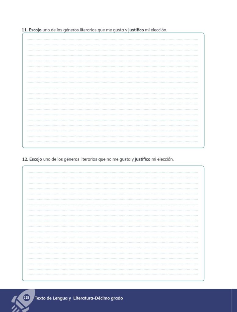 Lengua y Literatura - Educación General Básica - Subnivel Su - Página 219 - Ejercicios Resuelto