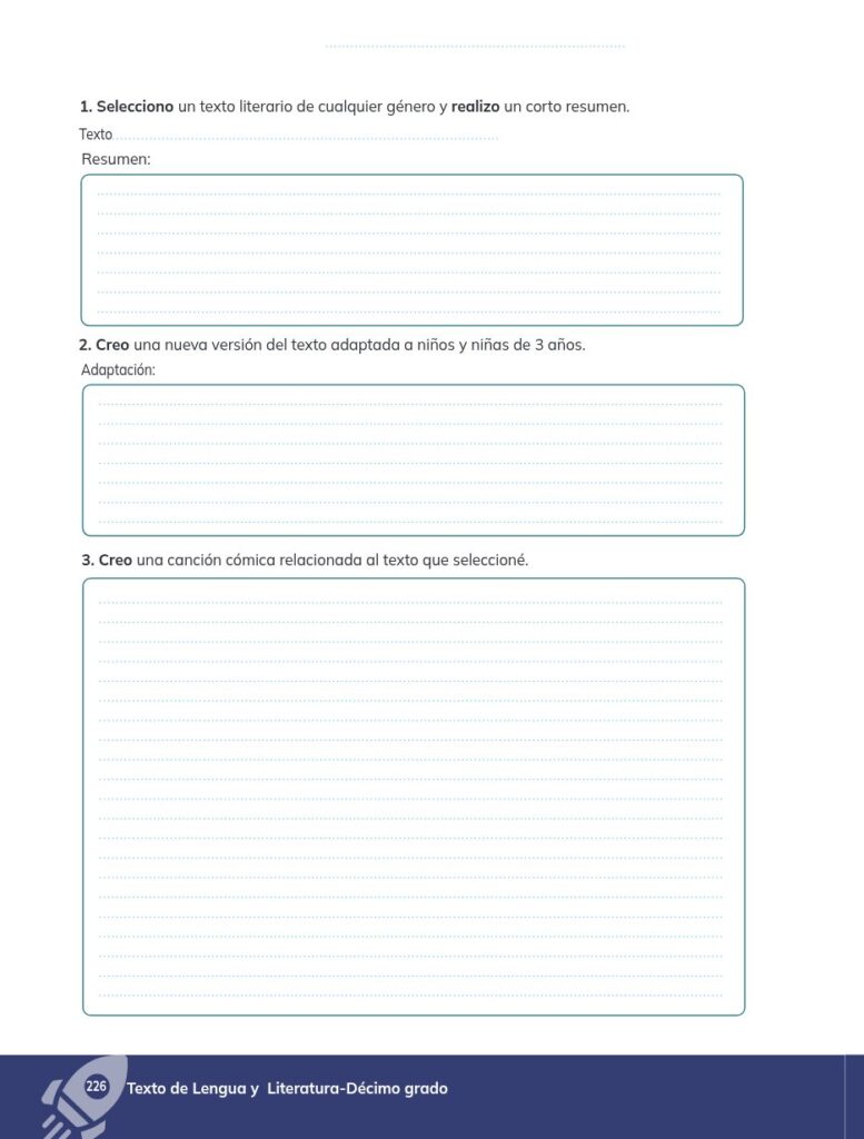 Lengua y Literatura - Educación General Básica - Subnivel Su - Página 227 - Proyecto Resuelto