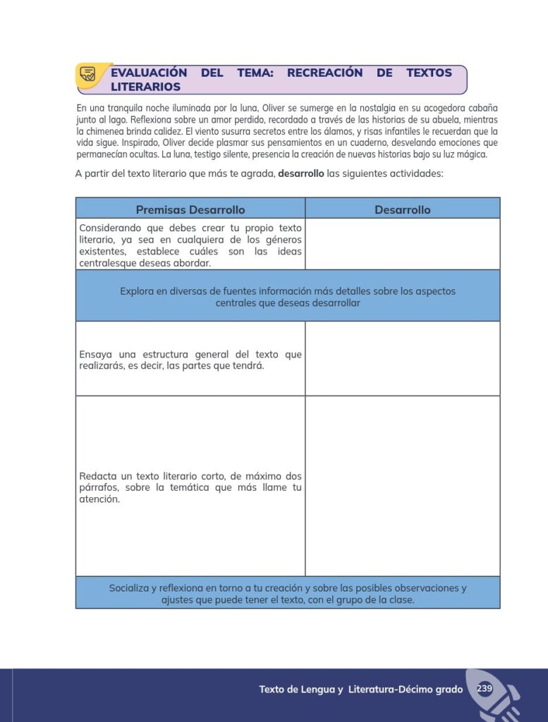 Lengua y Literatura - Educación General Básica - Subnivel Su - Página 240 - Ejercicios Resuelto