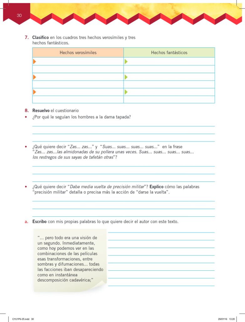 Lengua y Literatura - Educación General Básica - Subnivel Me - Página 31 - Ejercicios Resuelto