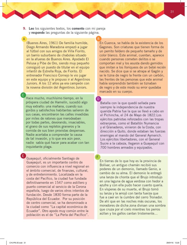 Lengua y Literatura - Educación General Básica - Subnivel Me - Página 32 - Contenido informativo Resuelto