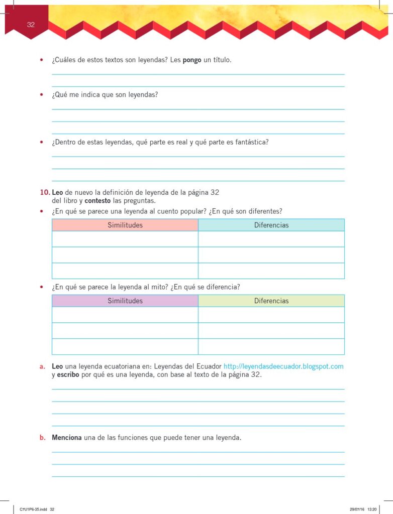 Lengua y Literatura - Educación General Básica - Subnivel Me - Página 33 - Ejercicios Resuelto