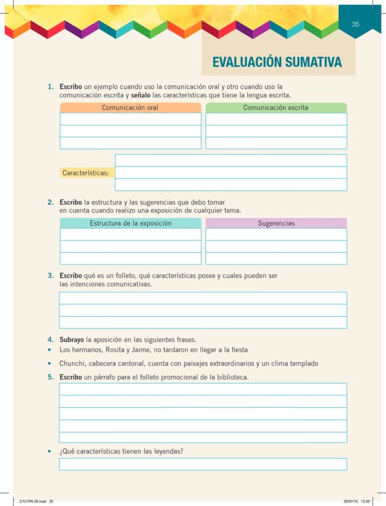 Lengua y Literatura - Educación General Básica - Subnivel Me - Página 36 - Ejercicios Resuelto