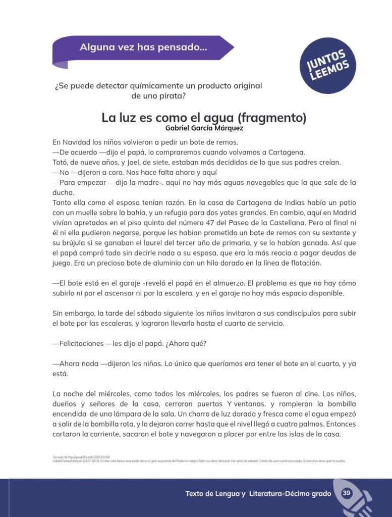 Lengua y Literatura - Educación General Básica - Subnivel Su - Página 40 - Lectura Resumido