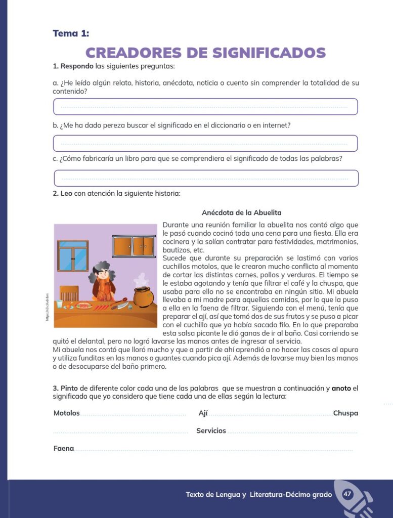 Lengua y Literatura - Educación General Básica - Subnivel Su - Página 48 - Contenido informativo Resuelto