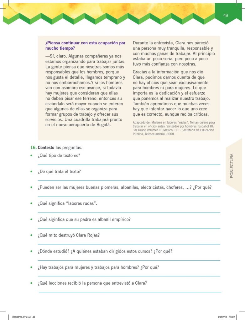 Lengua y Literatura - Educación General Básica - Subnivel Me - Página 50 - Ejercicios Resuelto
