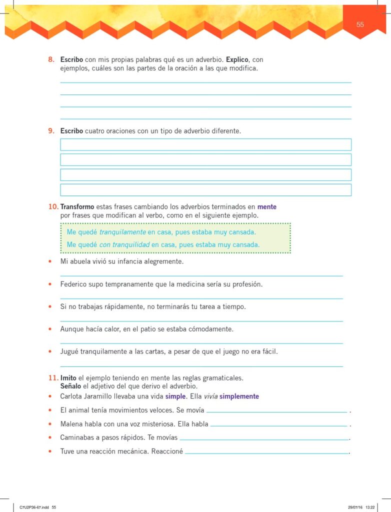 Lengua y Literatura - Educación General Básica - Subnivel Me - Página 56 - Ejercicios Resuelto