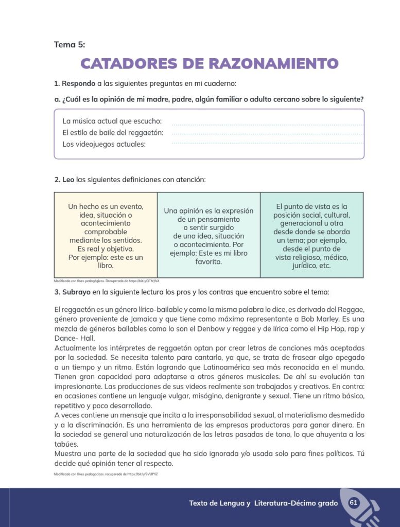 Lengua y Literatura - Educación General Básica - Subnivel Su - Página 62 - Ejercicios Resuelto