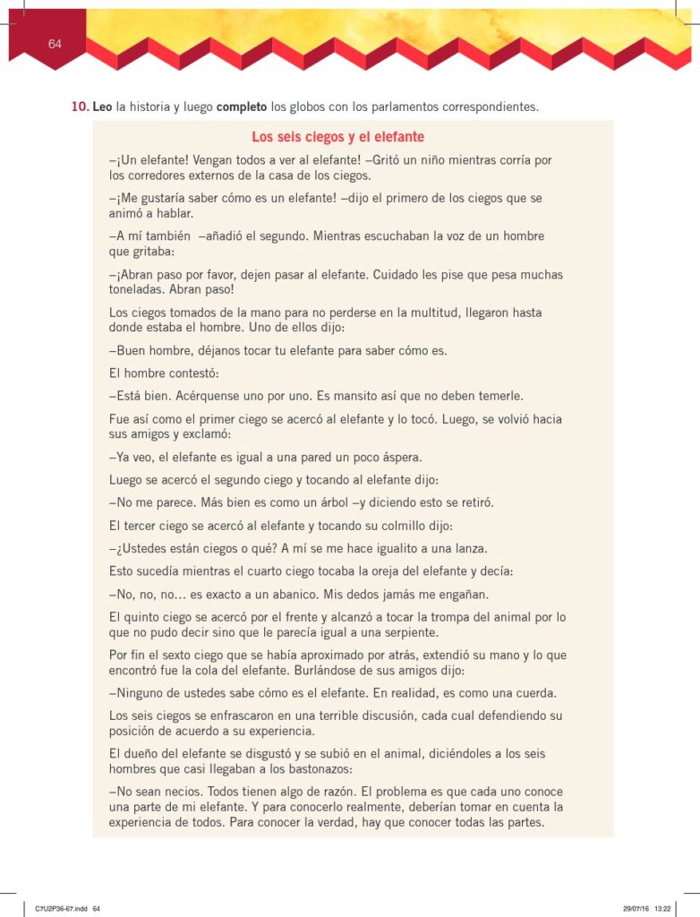 Lengua y Literatura - Educación General Básica - Subnivel Me - Página 65 - Ejercicios Resuelto