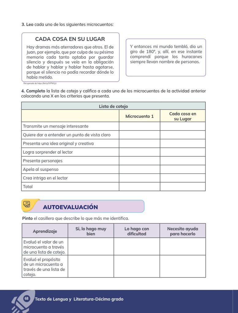 Lengua y Literatura - Educación General Básica - Subnivel Su - Página 69 - Ejercicios Resuelto