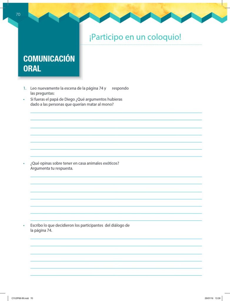Lengua y Literatura - Educación General Básica - Subnivel Me - Página 71 - Ejercicios Resuelto
