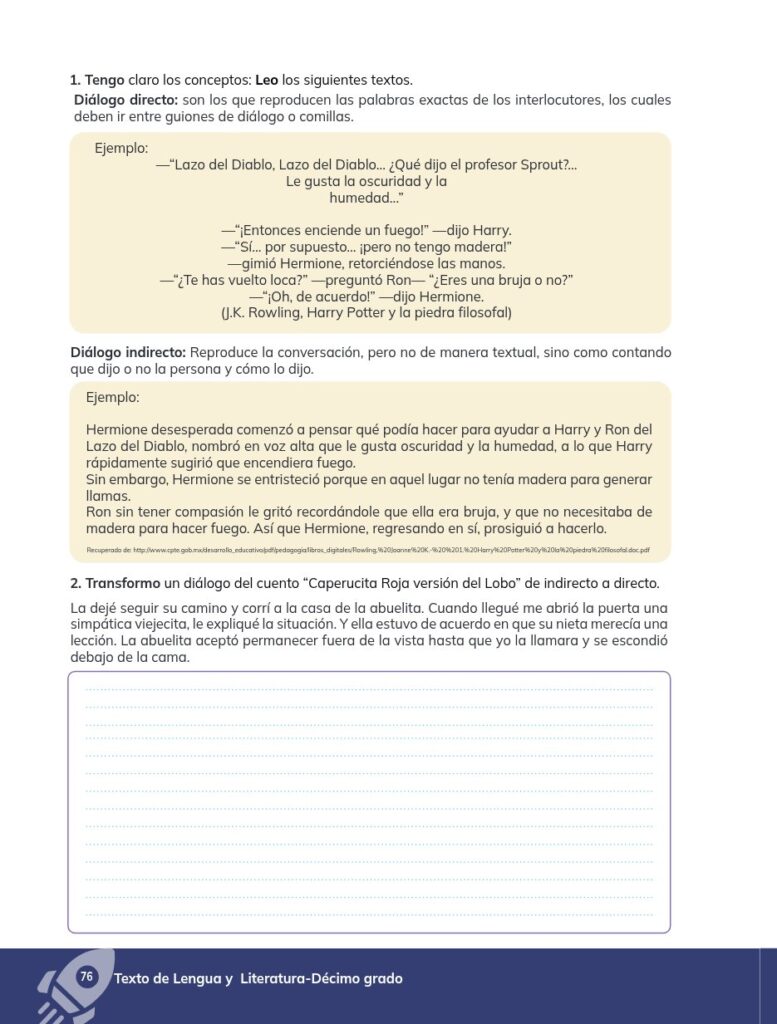 Lengua y Literatura - Educación General Básica - Subnivel Su - Página 77 - Ejercicios Resuelto