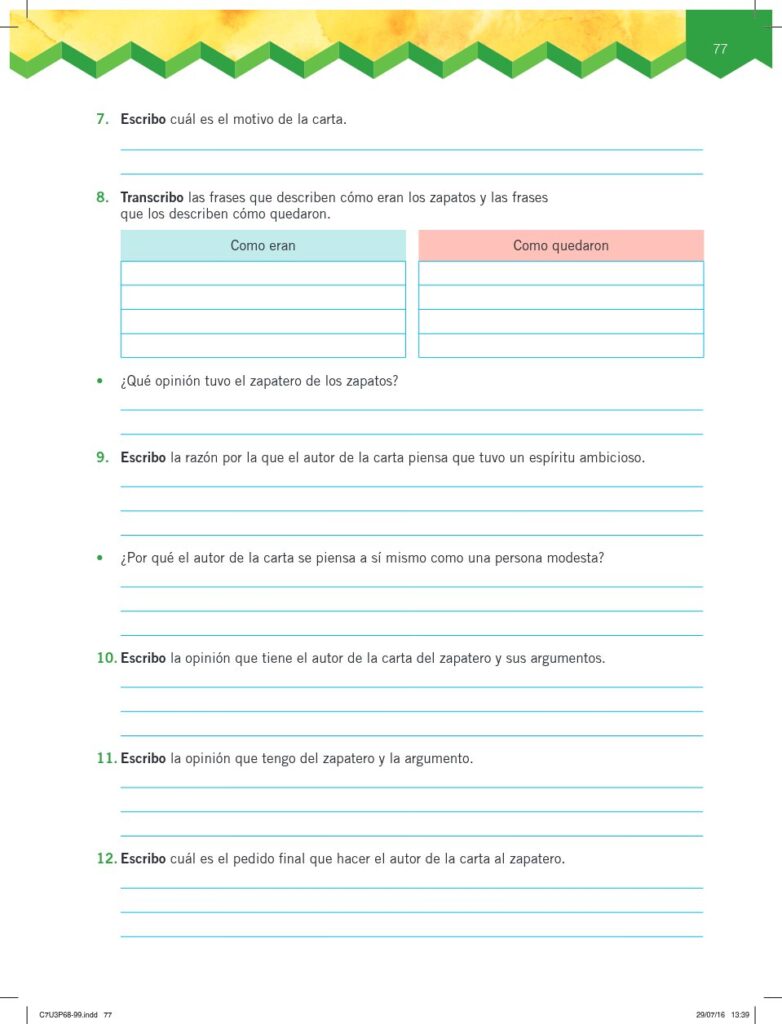 Lengua y Literatura - Educación General Básica - Subnivel Me - Página 78 - Ejercicios Resuelto
