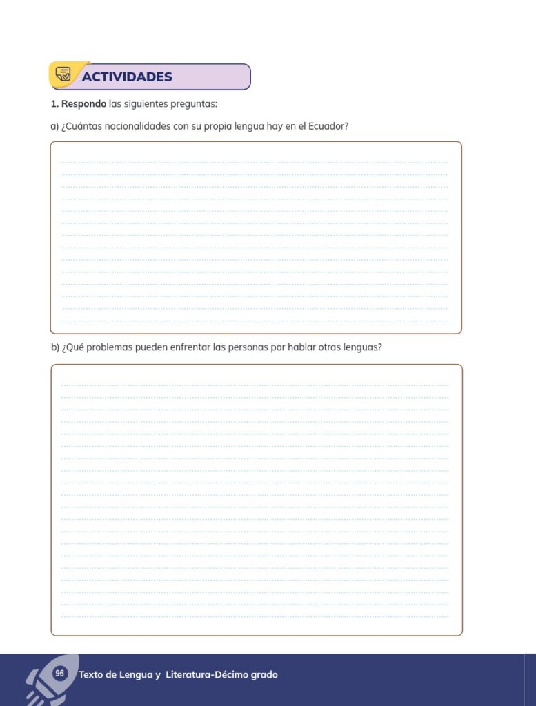 Lengua y Literatura - Educación General Básica - Subnivel Su - Página 97 - Ejercicios Resuelto