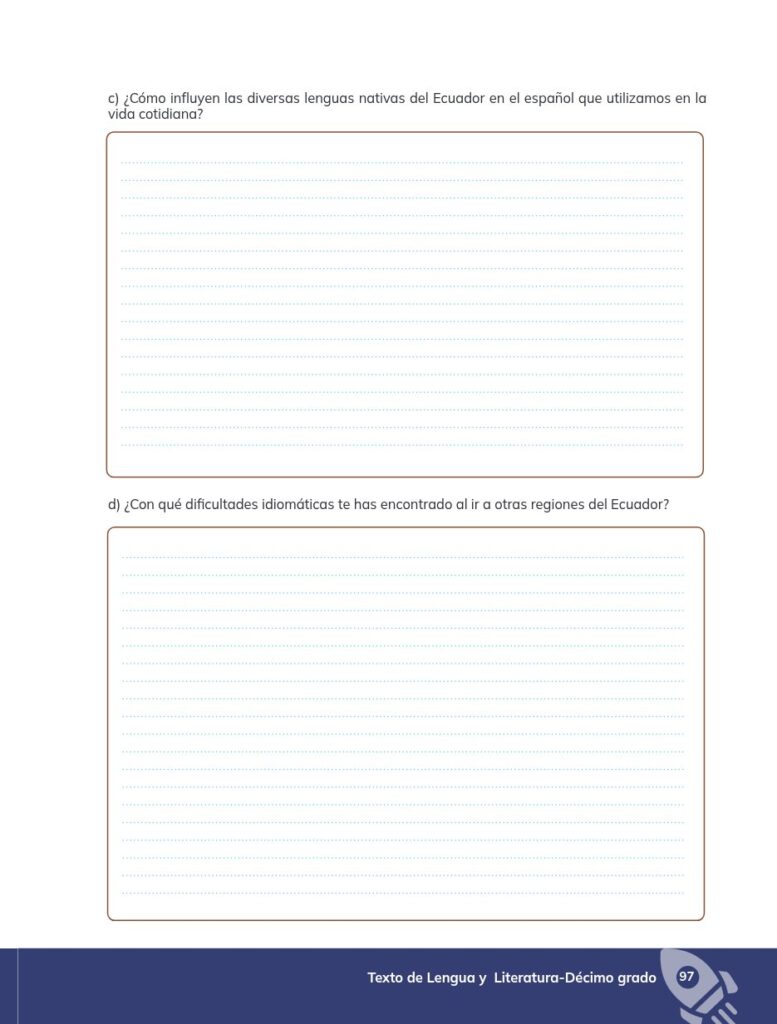Lengua y Literatura - Educación General Básica - Subnivel Su - Página 98 - Evaluación Resuelto