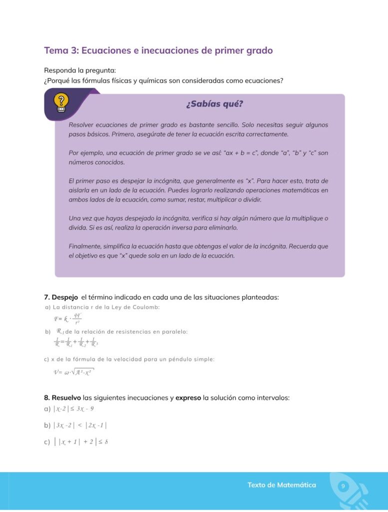 Matemática – Bachillerato General – Primero de Bachillerato - Página 10 - Contenido informativo Resumido