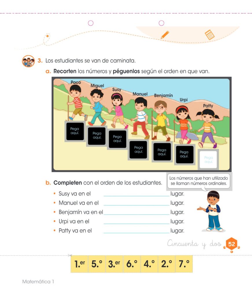 Matemática – Cuaderno de trabajo – 1 – Primaria - Página 54 - Contenido informativo Resumido