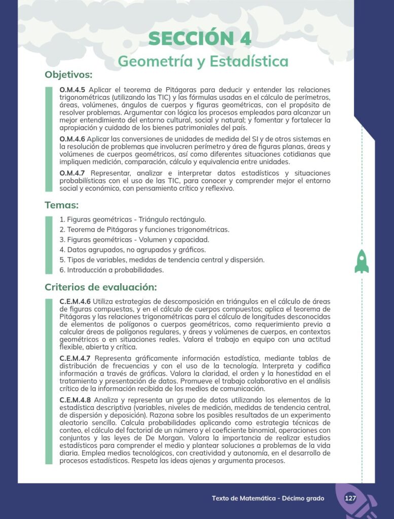 MATEMÁTICA Educación General Básica - Subnivel Superior 10 D - Página 128 - Contenido informativo Resumido